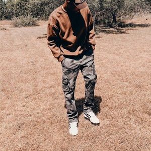 Grey camo cargo pants worn twice